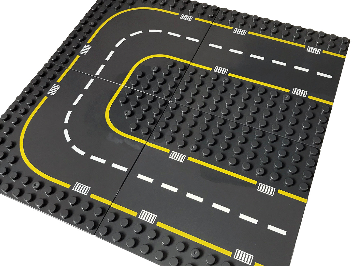 4 Road Building Block Base Plates Compatible with Duplo