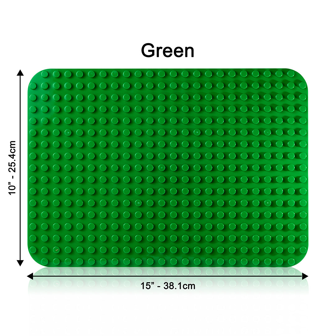 Green Building Block Base Plate Compatible with Duplo