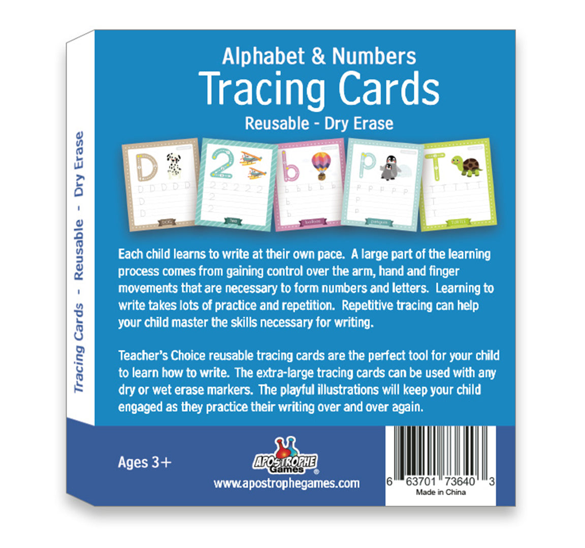 Reusable Dry Erase Alphabet & Number Tracing Cards - Learning to Write Made Easy!