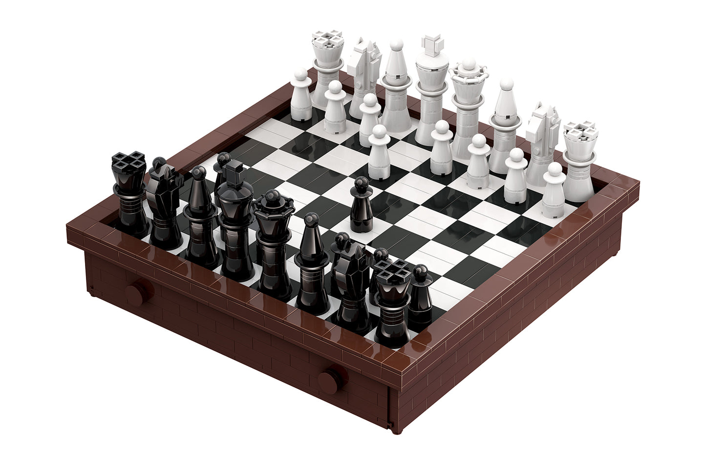 Elegant Building Block Chess Set - 1,024 Pieces