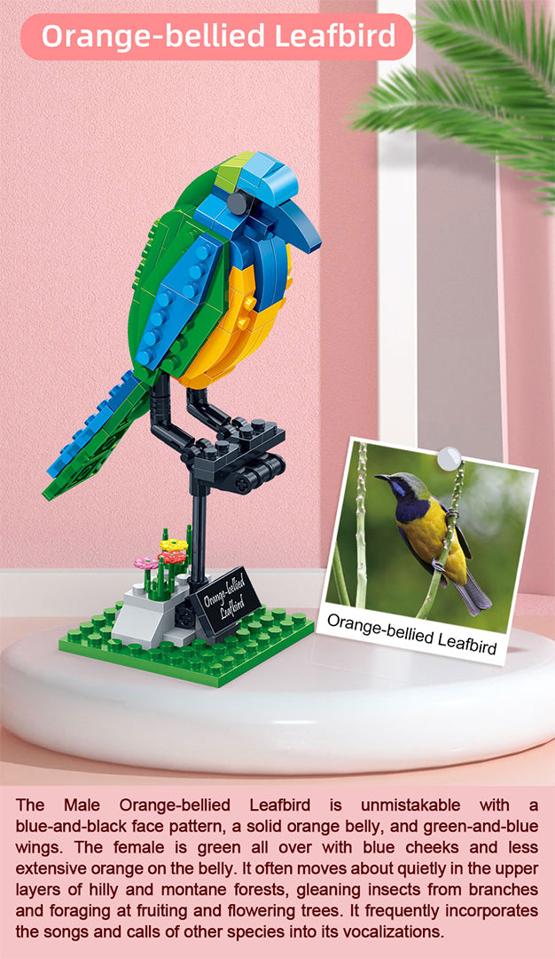 Birds Model Building Block Kit - 408 Pieces - Three Unique Birds