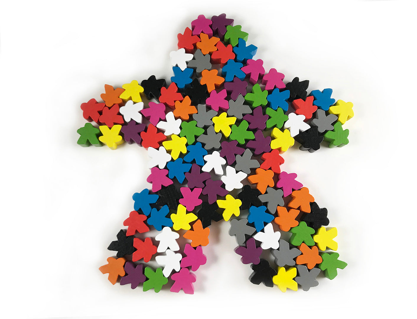 100 Multi-Color Wooden Meeples