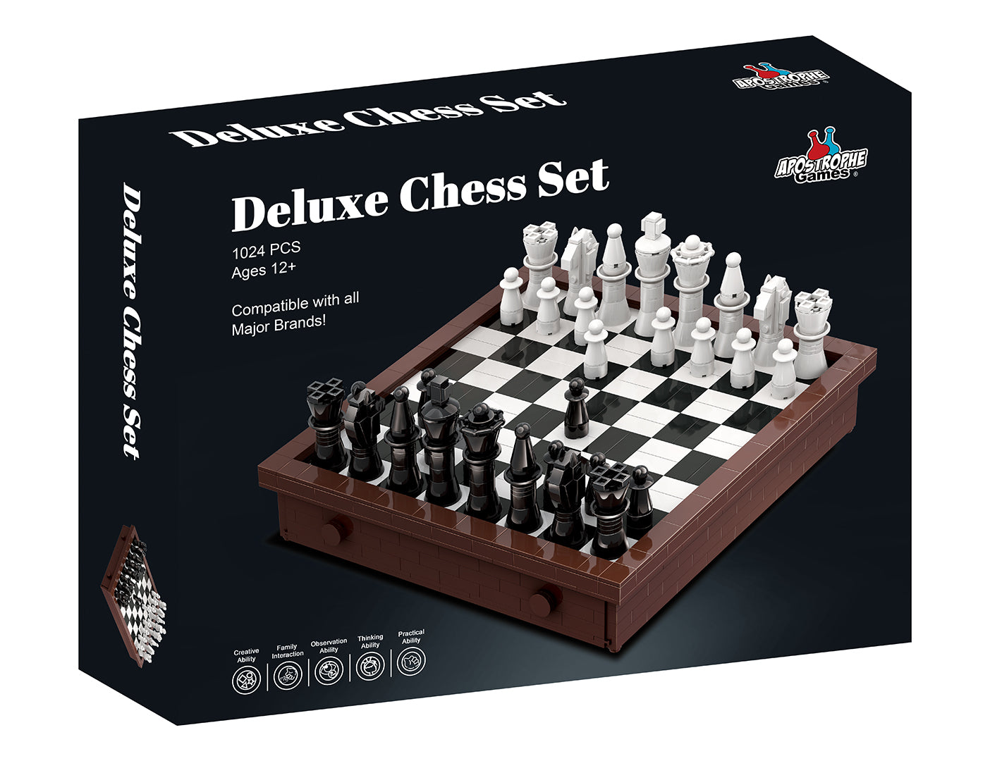 Elegant Building Block Chess Set - 1,024 Pieces