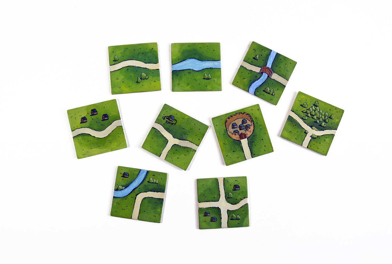 Square Board Game Tiles - 84 Pieces - Same Size as Carcassonne Game Ti