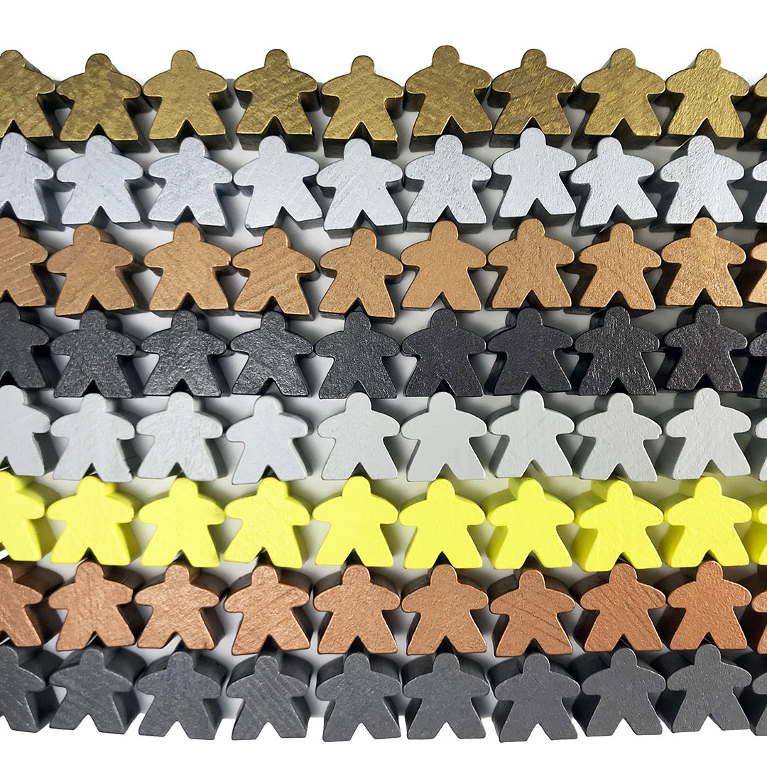 80 Metallic Color Wooden Meeples