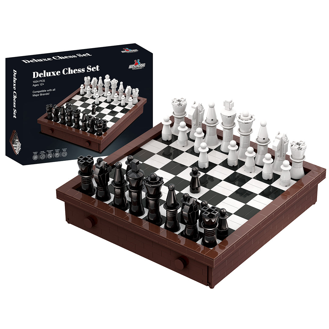 Elegant Building Block Chess Set - 1,024 Pieces